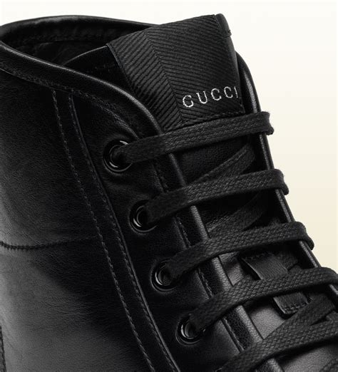 gucci black leather high tops|farfetch gucci hi tops.